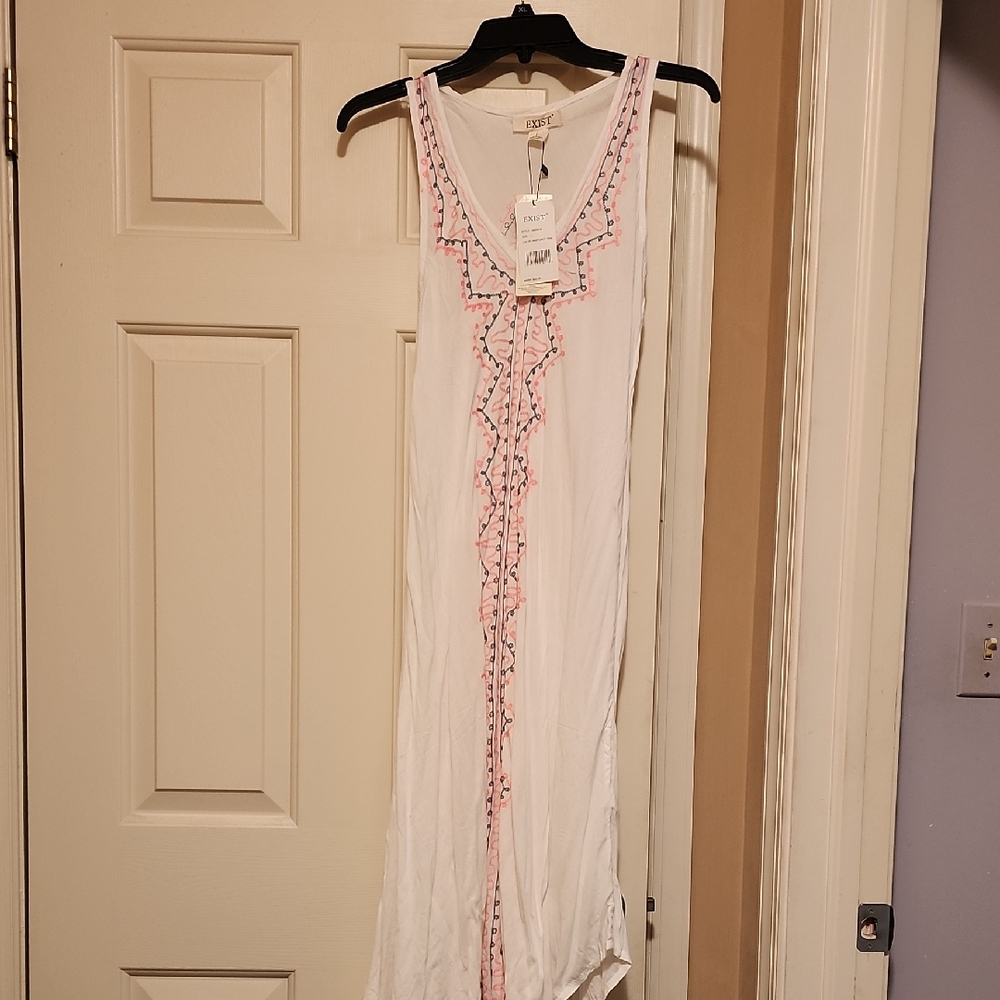 Exist White and Pink Maxi Dress